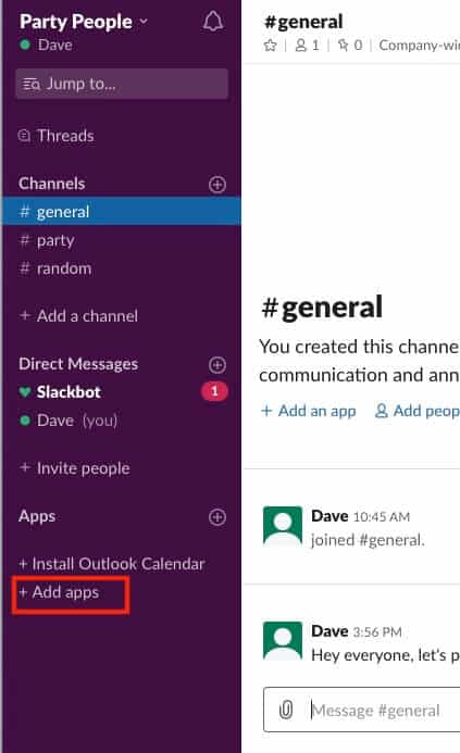 Google Drive Share Slack Add Apps