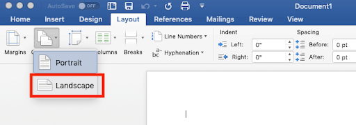 Select Orientation Layout