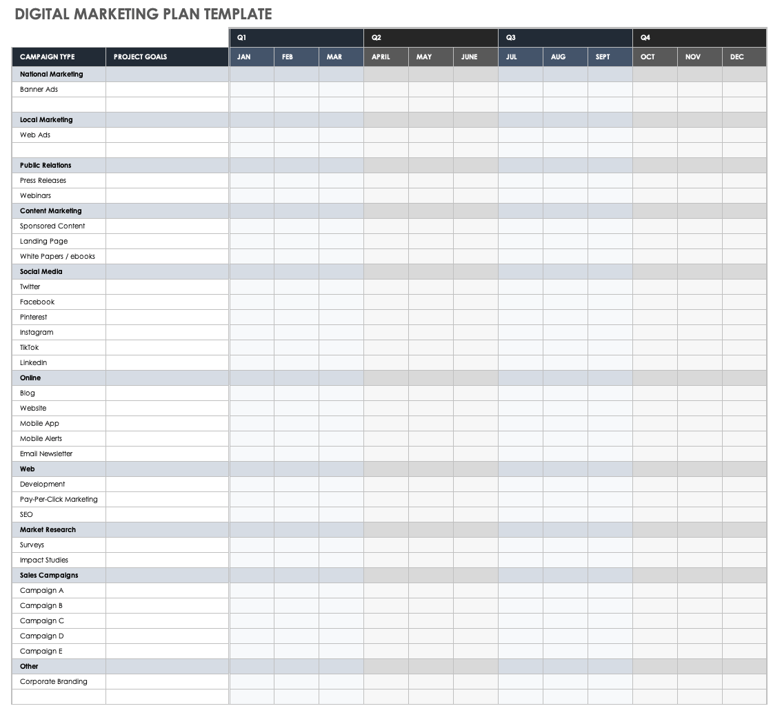 Digital Marketing Plan Template