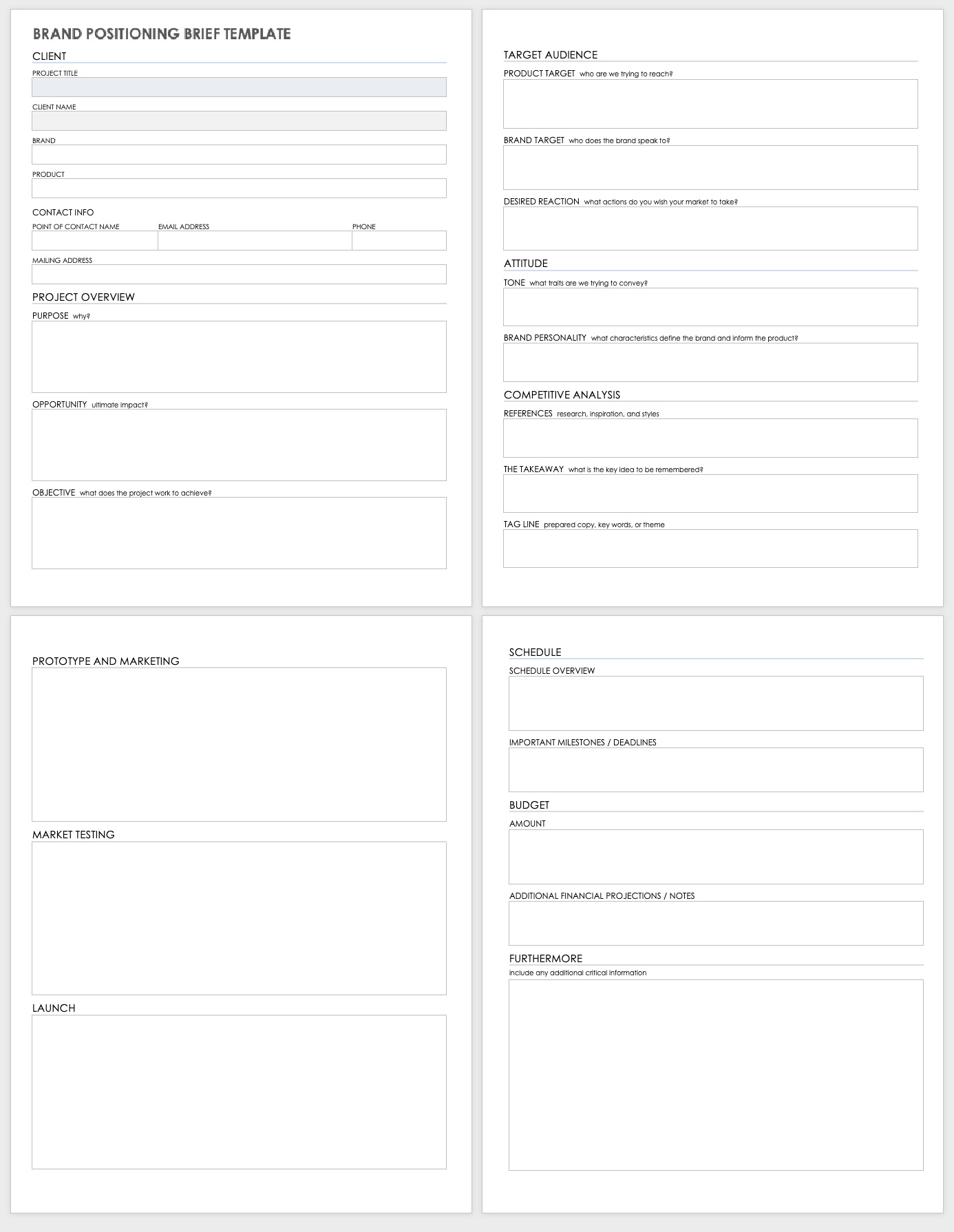 Brand Positioning Brief Template