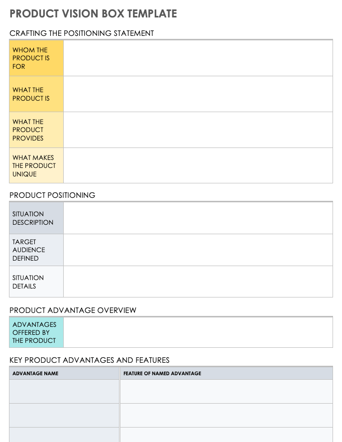 Product Vision Box Template