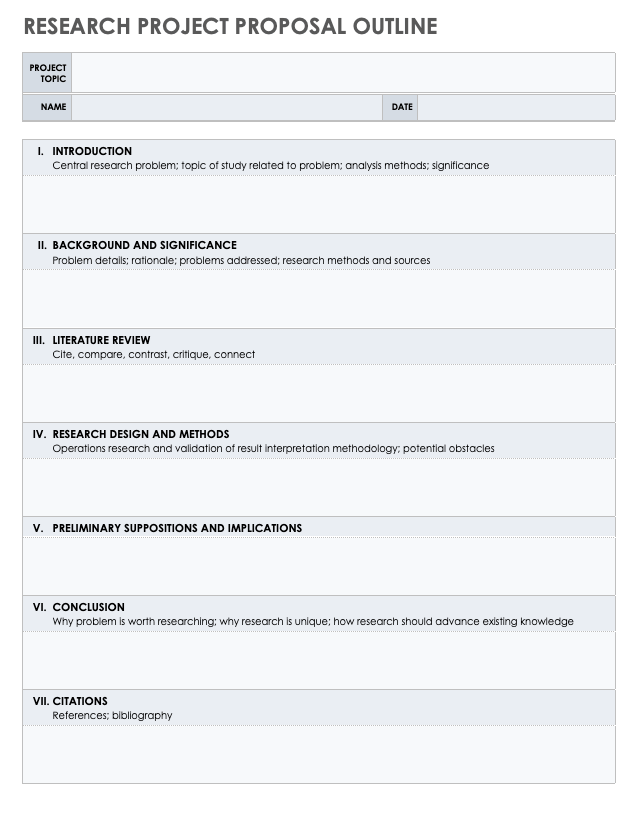 Research Project Proposal Outline