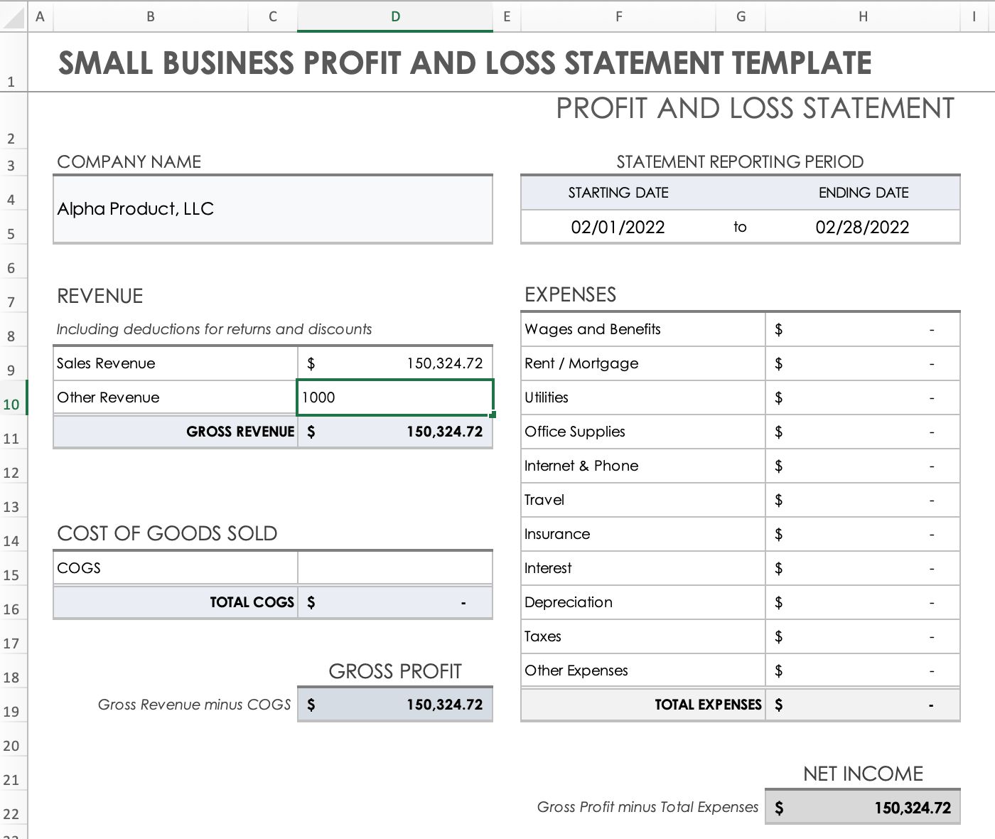 Enter Other Revenue