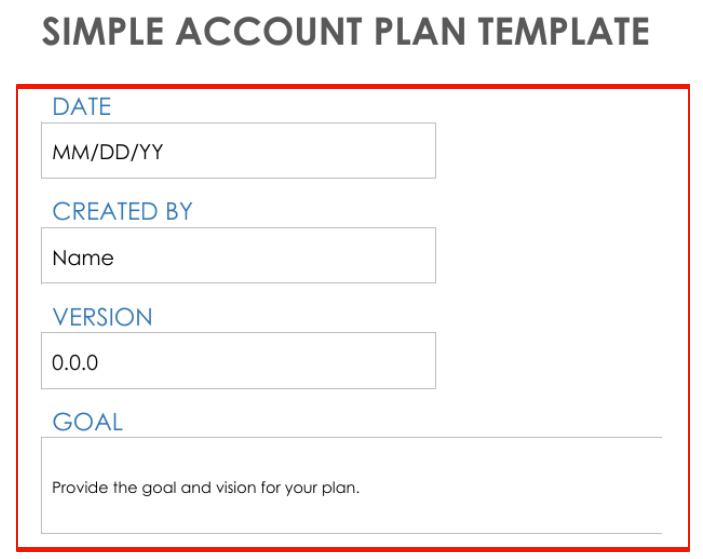 basic details simple account plan