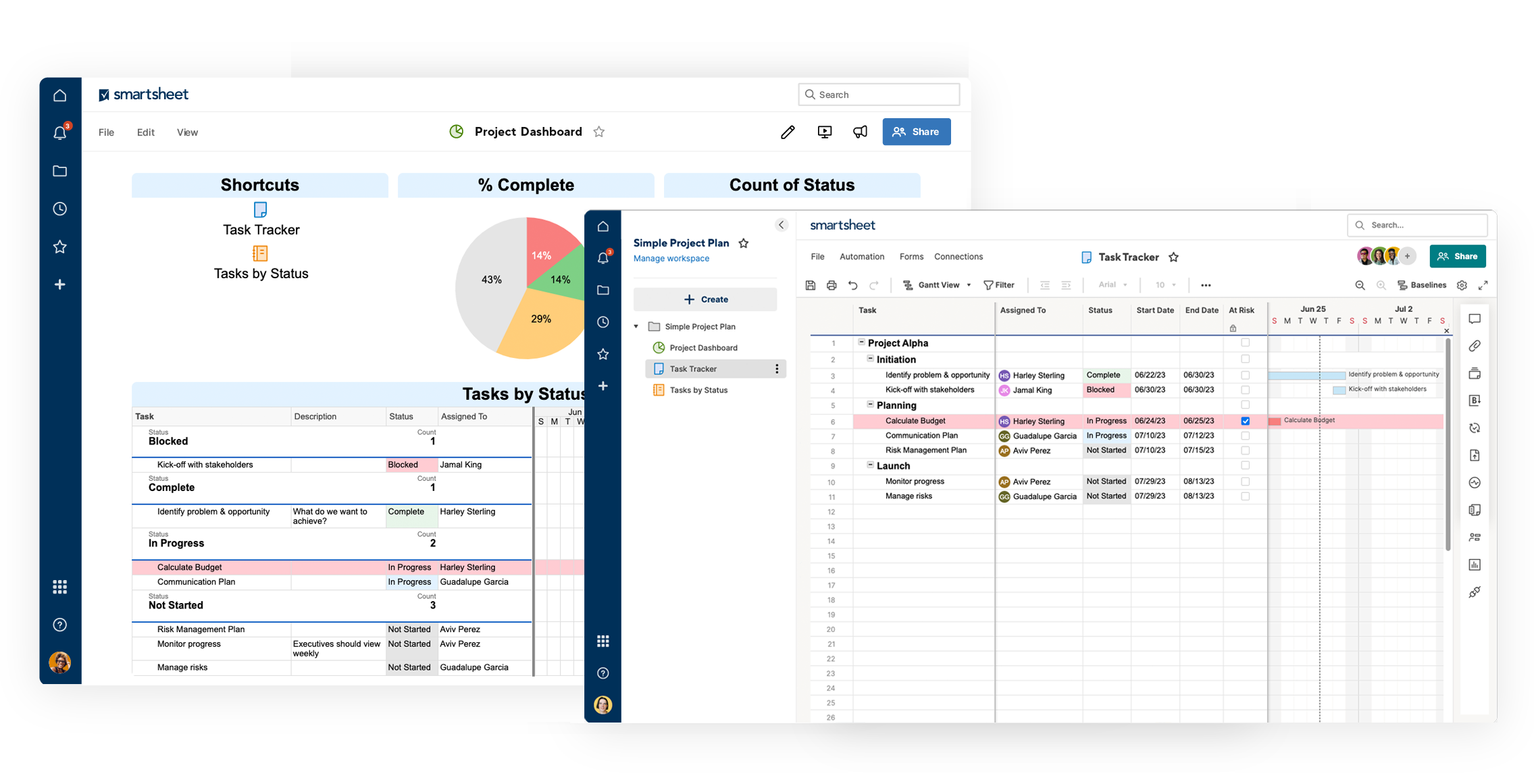 simple project plan template with sheet and dashboard