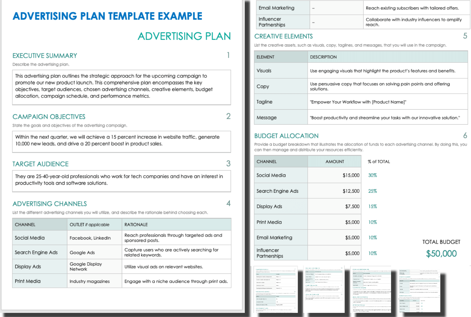 Advertising Plan Example Template