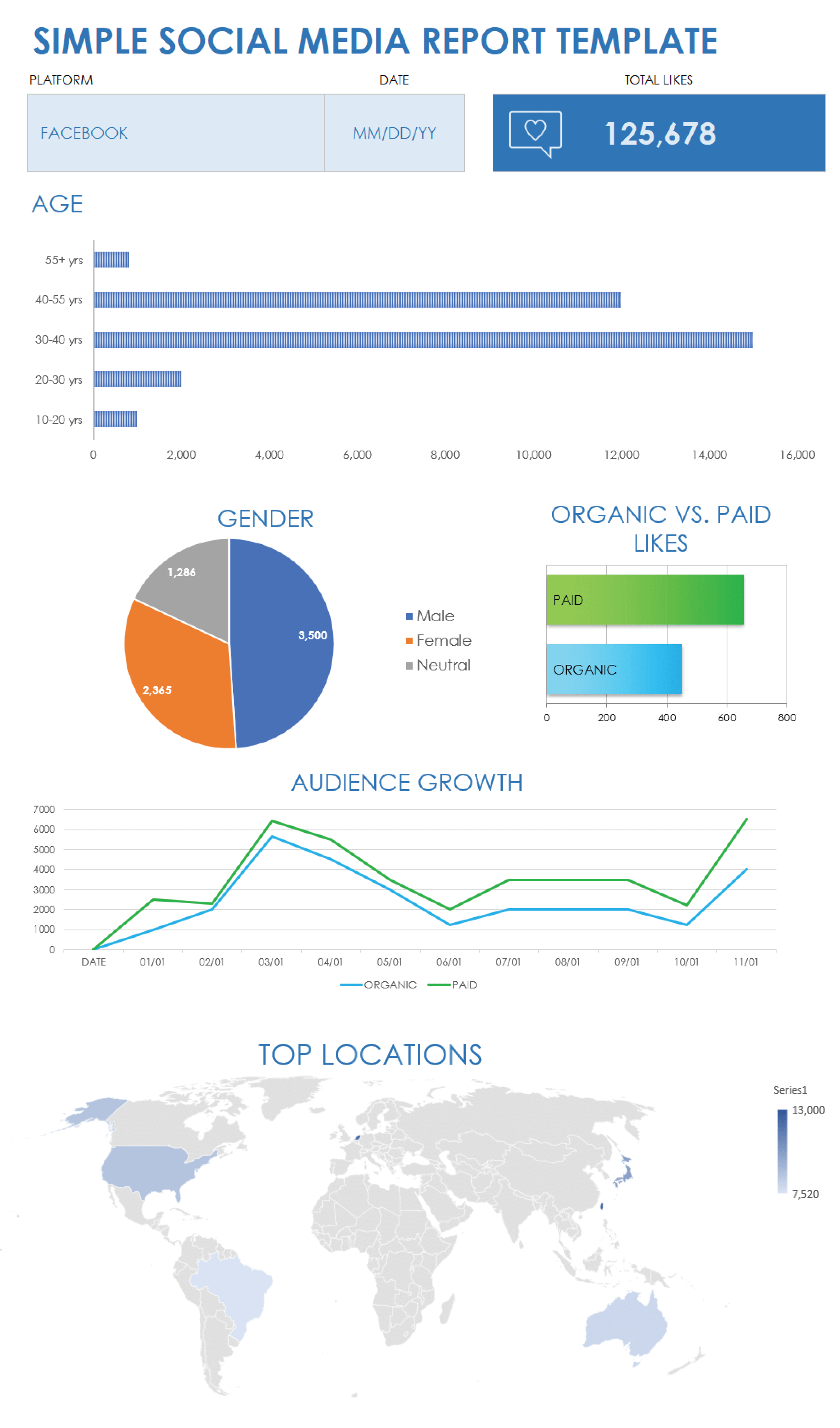 Simple Social Media Report Template