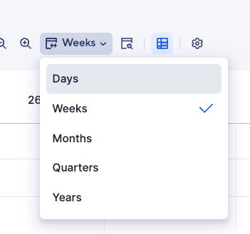 Excel Timeline view change timescale