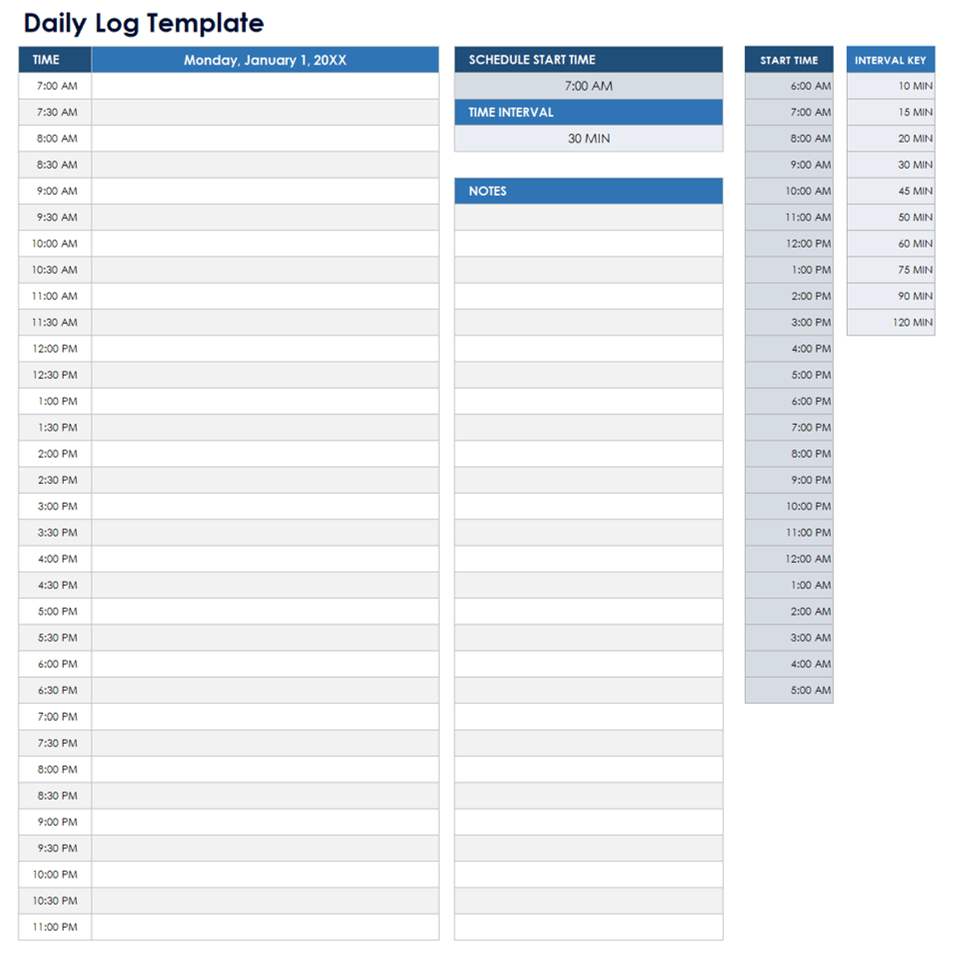 Daily Log Template