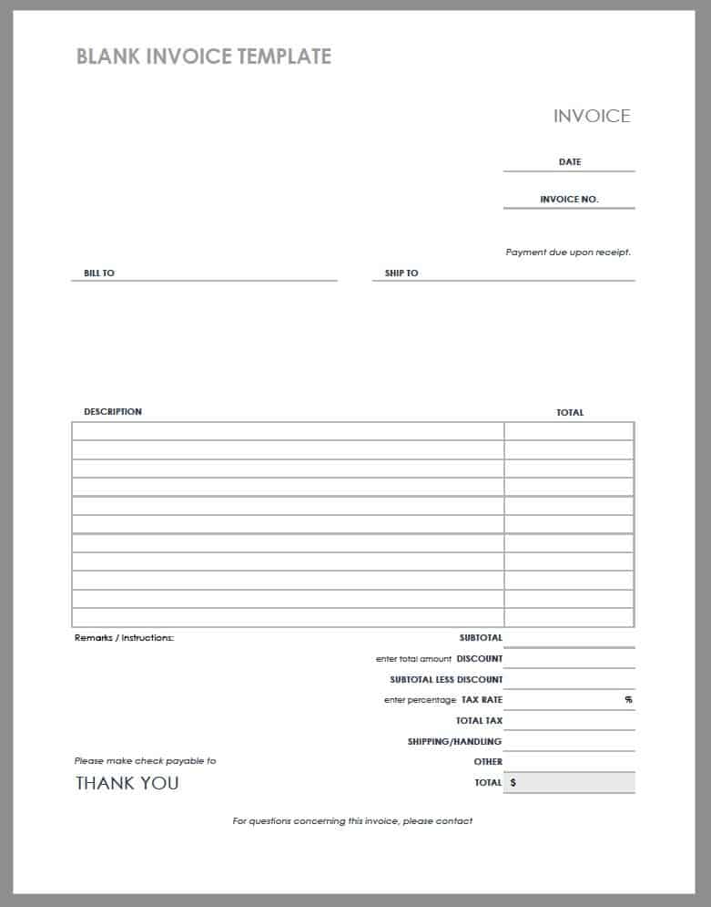 Blank Invoice Template