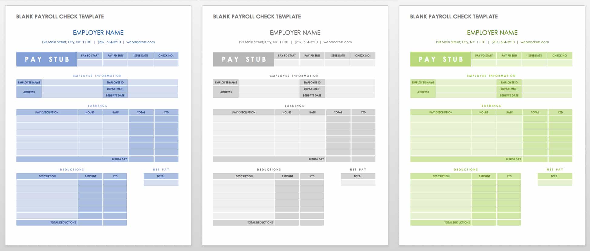 Blank Payroll Check Template