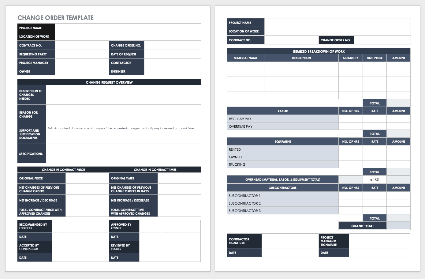 Change Order Template