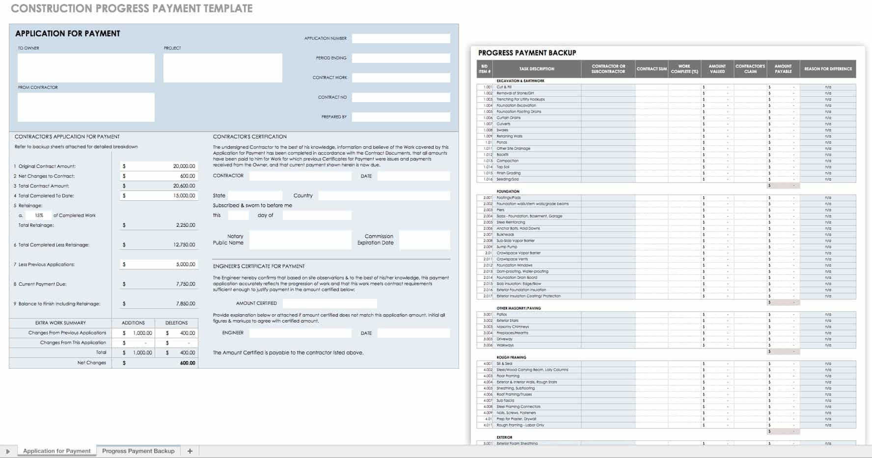 Construction Progress Payment Template