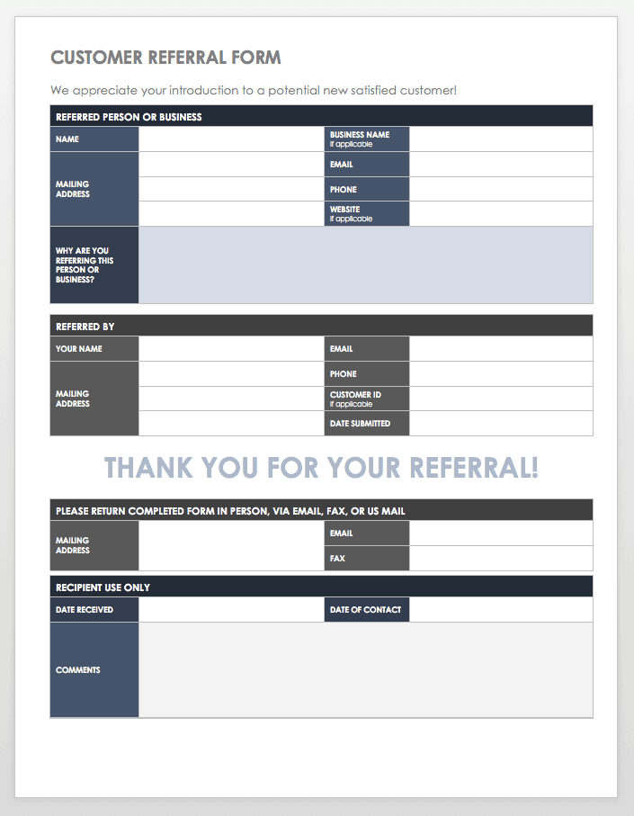 Customer Referral Form