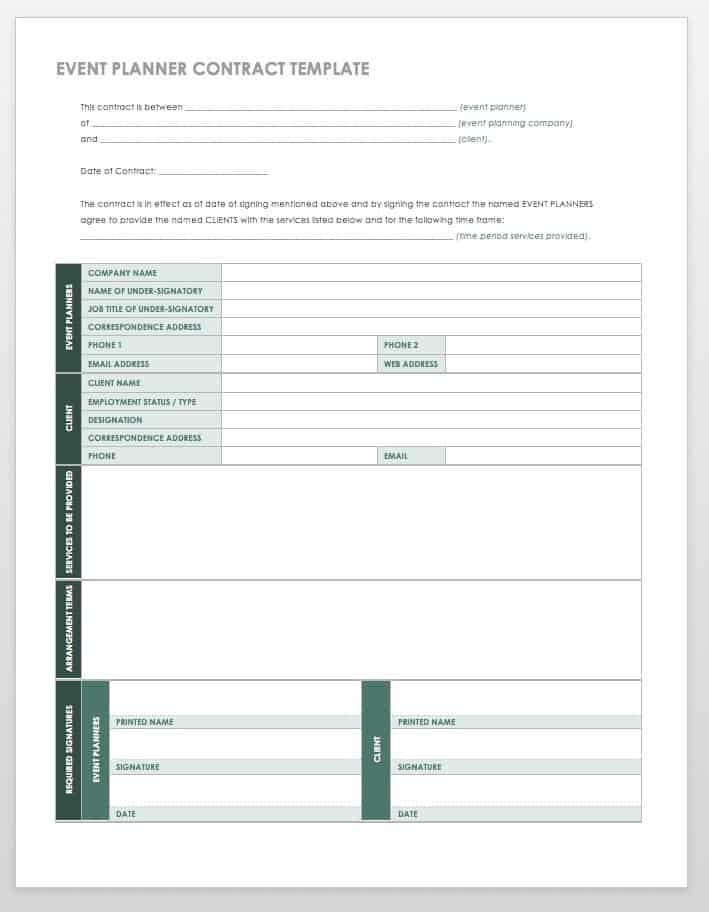 Event Planner Contract Template