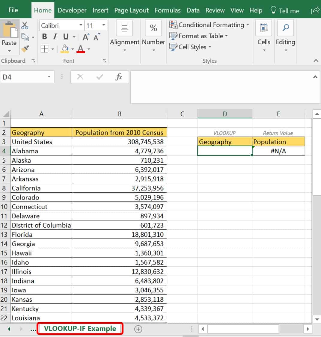 IF Function Excel example