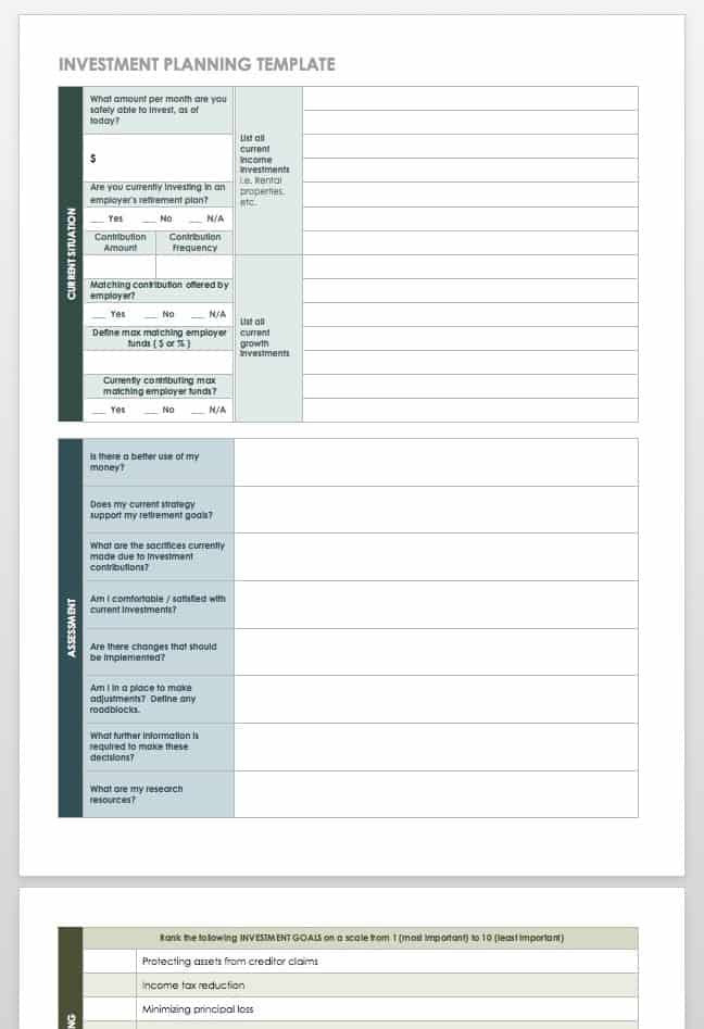 Investment Planning Template