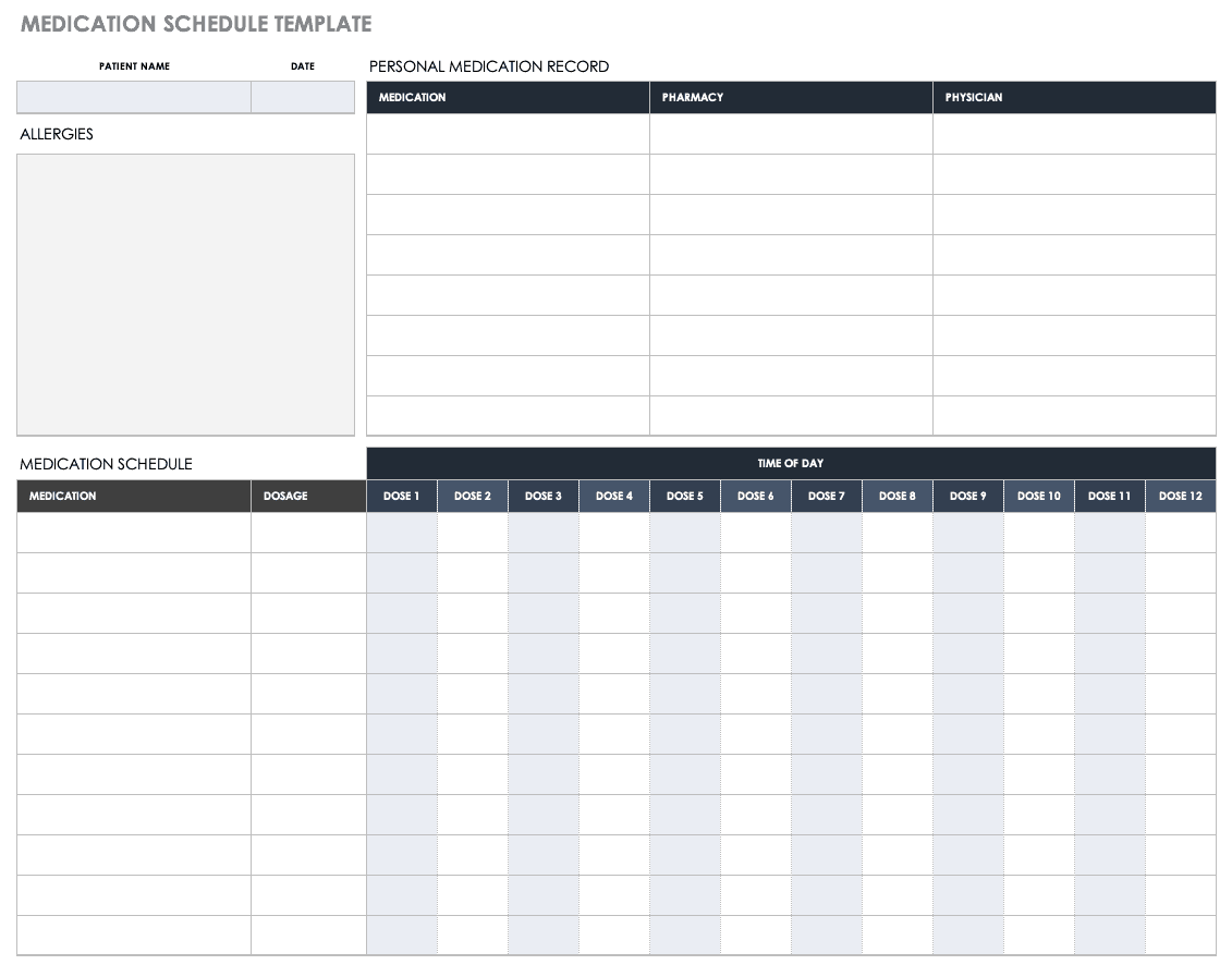 Medication Schedule Template