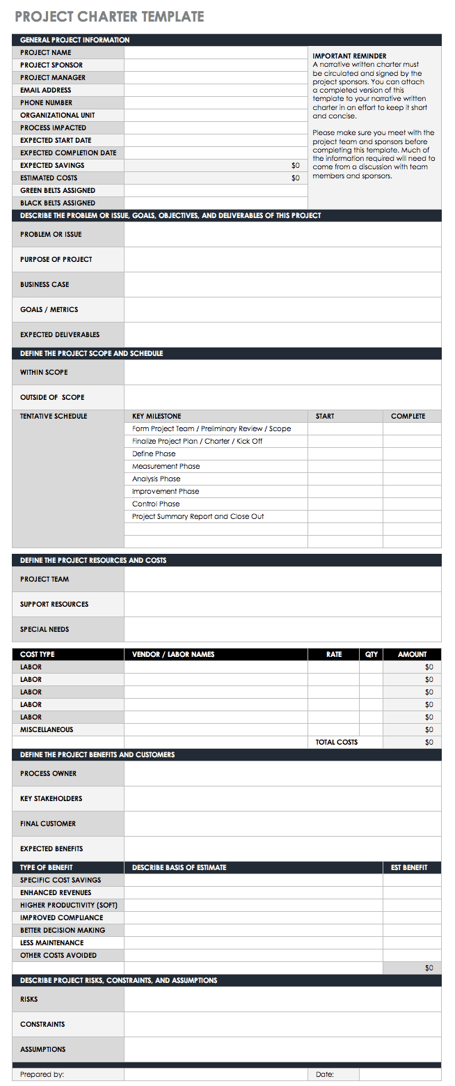 Project Charter Template