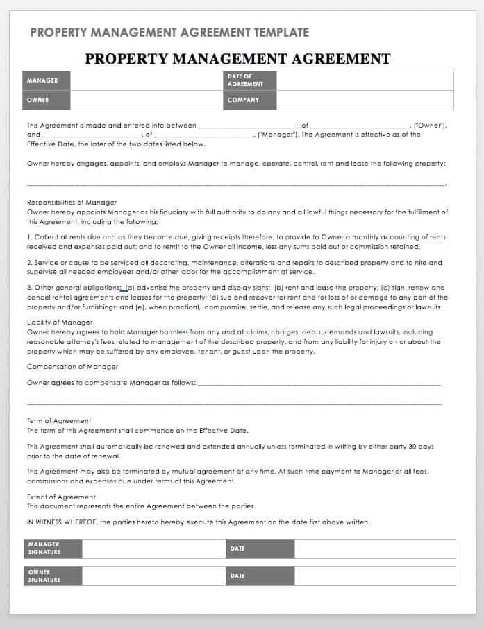 Property Management Agreement Template