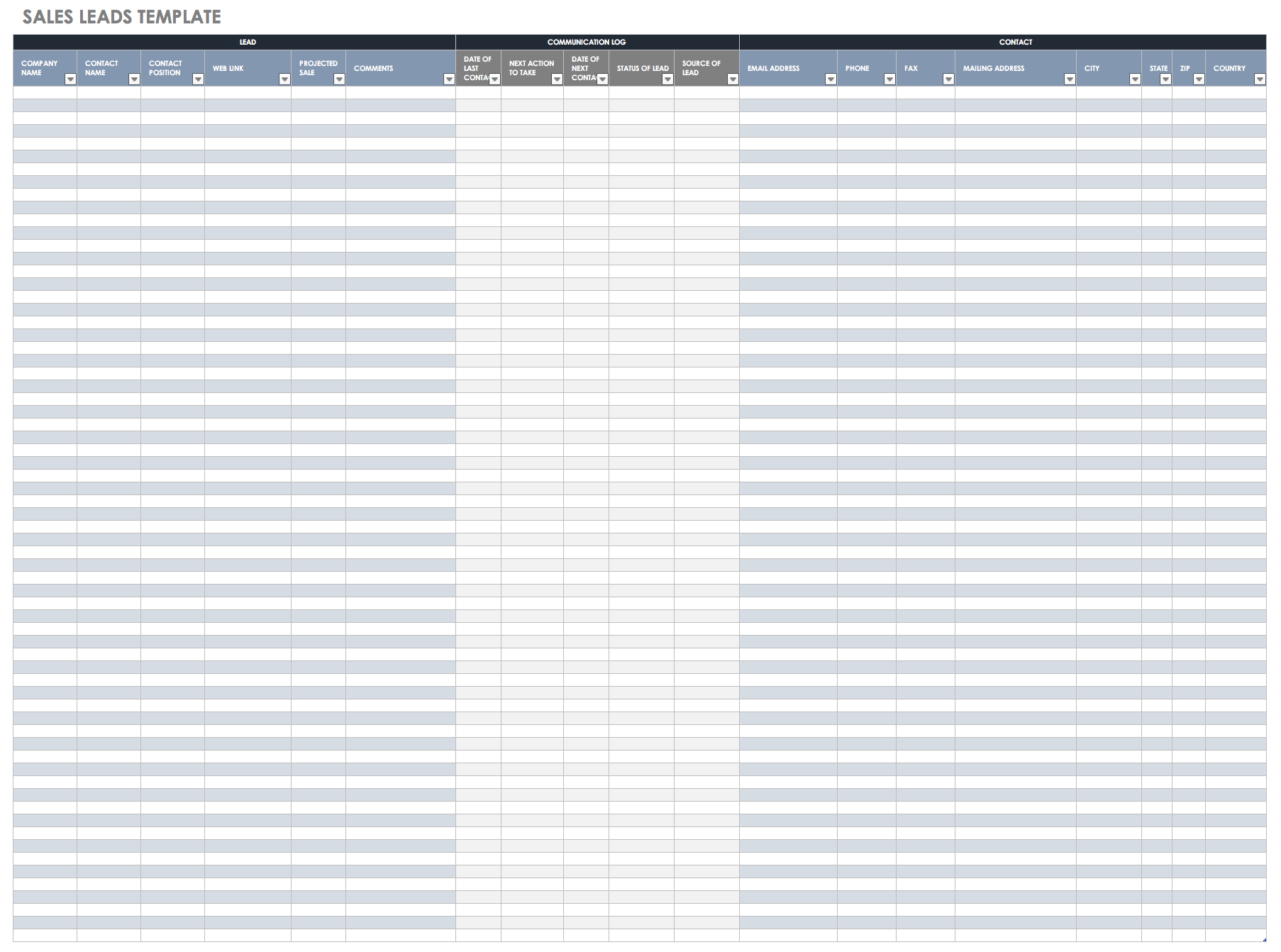 Sales Leads Template