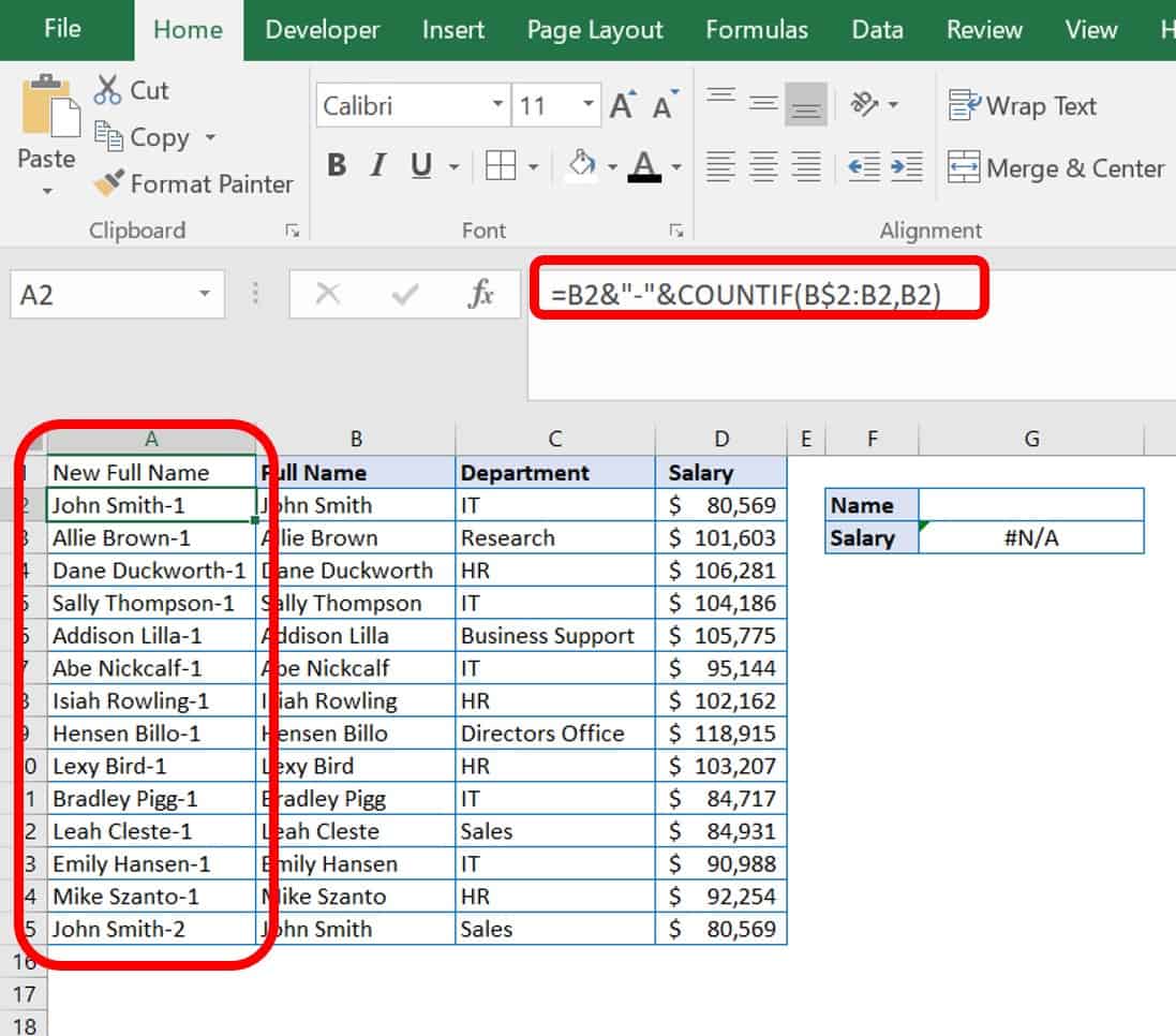 VLOOKUP Duplicate Values 2