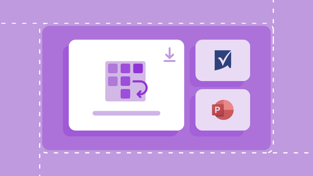 Template download icons for Microsoft PowerPoint and Smartsheet