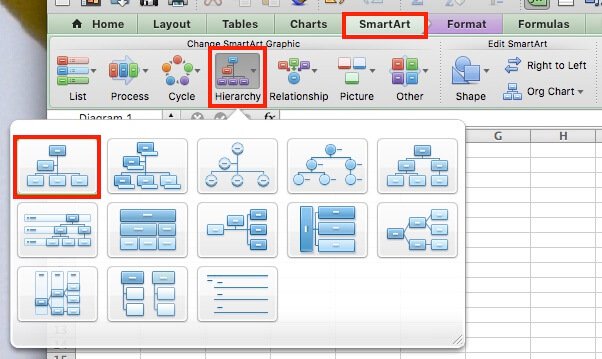 easy org charts excel create chart