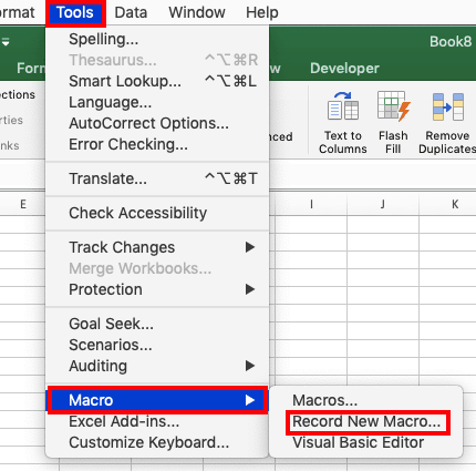 excel data automation record macro menu