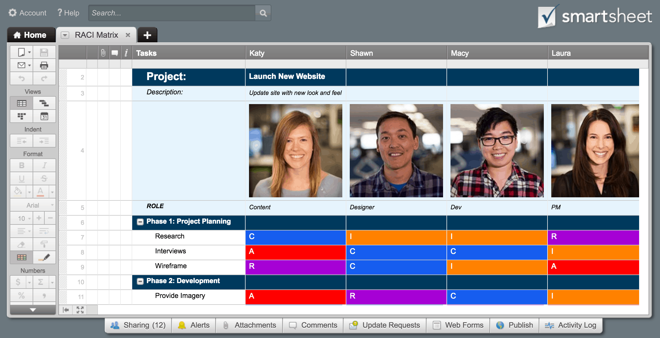 raci matrix smartsheet template